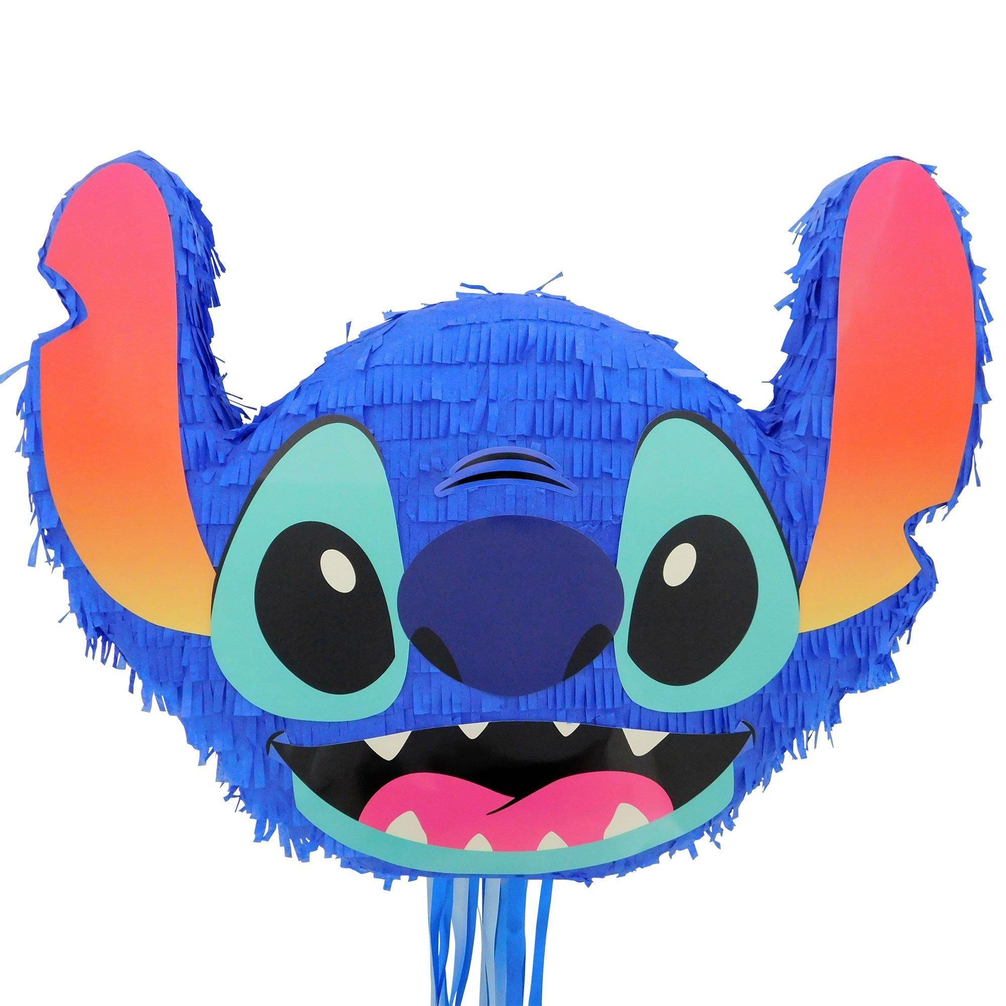 Pull String Stitch Aloha Pinata Kit - Includes Pinata, Kiddie Candy Combo Mix (3.87lb), Bat & Blindfold - Disney Lilo & Stitch